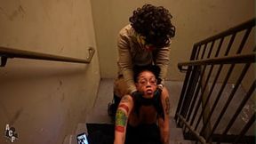 Slutty clown girl rides and sucks big black cock in a luxurious penthouse