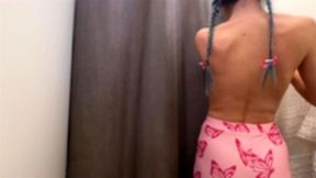 Cute Kitty changes clothes in the fitting room