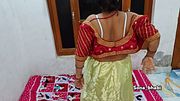 Chubby Desi Bhabhi in a Red Saree Gets Ass and Pussy Fucked Hard.
