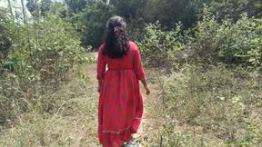 Hot cream pussy in forest side outdoor