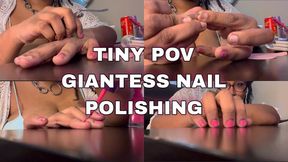 Tiny POV - Giantess Pink Nail Polishing