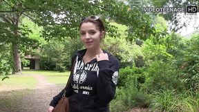 cute 18 year sandy has no panty under her skirt