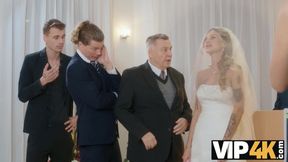 VIP4K. Olivia Sparkle in a wedding dress and veil caught on camera fucking