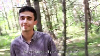 Czech dude gets his cock sucked by a stranger in the forest