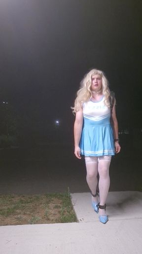 First time outside in public dressed as sissy.