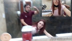 Risky public fuck at Mc Donald'_s bathroom until cum in ass - @lynnscreamreal Public Adventures part 1