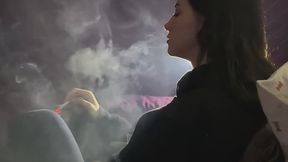 HANDY - I FILL THE ROOM WITH A LAYER OF SMOKE BY EXHALING SHARPLY THROUGH MY NOSE