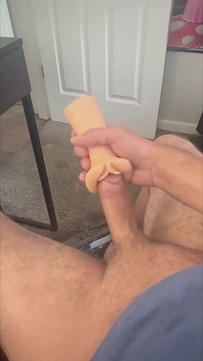 Playing with Toy Under Office Desk