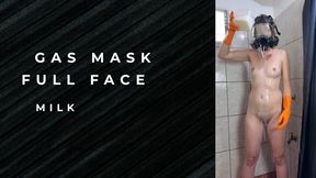 full face gas mask and milk