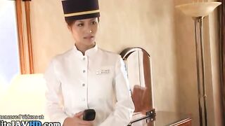 Japanese sexy maid has to please naughty man