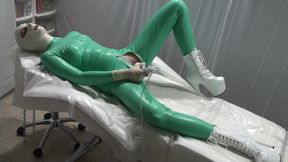 Latex Danielle relaxing in the ambulance