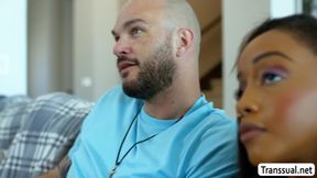 Axel Green gets cock suck by this sucker TS!