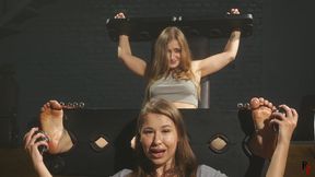 Trixie - First Time Foot Tickled in Stocks by Patty (FULL HD MP4)