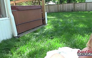 Brandnewamateurs, reese backyard blowjob