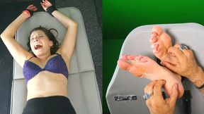 CLEO IS PUSHED TO HER TICKLISH LIMITS ON THE TABLE - HD WMV