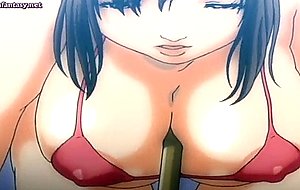 Big boobed hentai slut rides cock