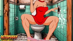 Gloryhole: Married Housewife Fucked in the Mouth and Asshole in a Dirty Public Toilet