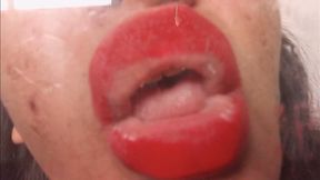 Red Lipstick Test – Wet Kisses on Glass