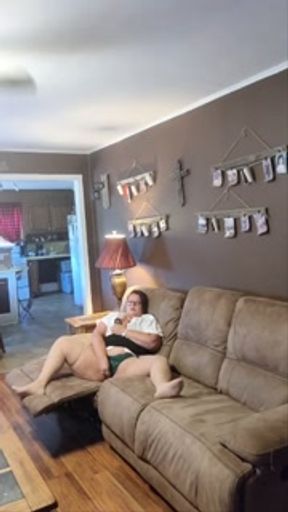 A lil self pleasure on the couch after a long day at the office