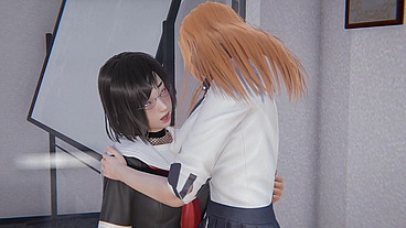 Anime Collage girls Scissor