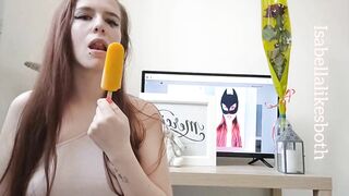 Bimbo blowing on an icepop