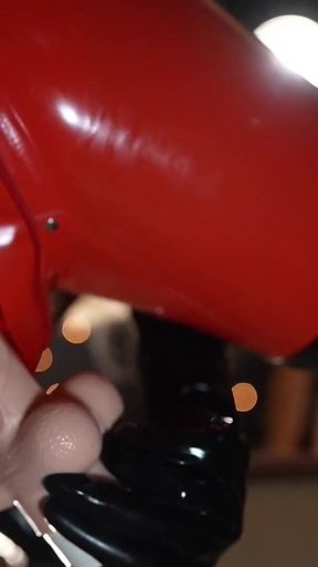 Sex in a Red Latex Catsits!