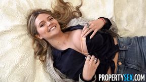 Cute Huge Natural Tits Blonde Real Estate Agent Bangs Recently Divorced Client