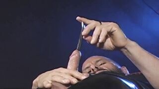 Naughty Dave Grey uses metal for his cock in this stunning performance