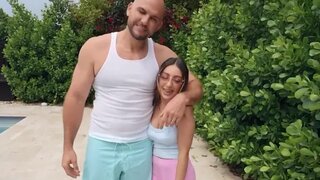 Short and curvy Violet Gems enjoys a huge dick in her pussy