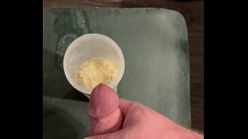 Big Dicked White Bodybuilder Cums Into His Own Protein Shake