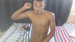 Twink Ebony Model Jerking Off