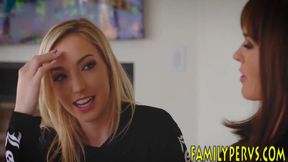 Lesbian stepmom licking