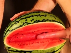 water melon cum - fucking a melon and cumming