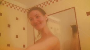 Vanessa Y. plays with her boobs and cunt in the shower