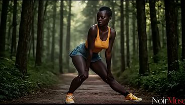 I dragged this hot black bitch into the thick woods and fucked her tight pussy deep right on the grass [Ai]