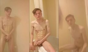 Cute Skinny Trans Big Dick Shower Jerk Gushes Wild