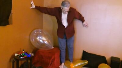 Balloonbanger 64) Balloon Popping with Bare Feet plus Balloon Hump and Cum