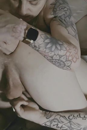 Tatianal Pisses Into Her Guy's Gaping Asshole After Shoving a Huge Dildo Inside Him.