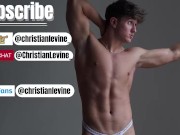 Teen Christian Levine exploding his Huge Cum with his HUGE UNCUT COCK