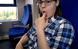 Amateur Public Blowjob in a Train Carriage