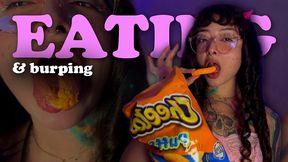 gantess lets you see his chewed food and burps