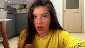 Pretty Brunette Sucks Lovers Cock In Pov - Stefany Kyler