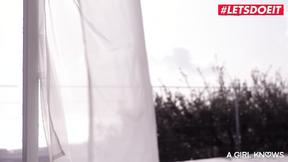 ”Inked Lesbian sits on Face of Skinny Blonde Nancy”