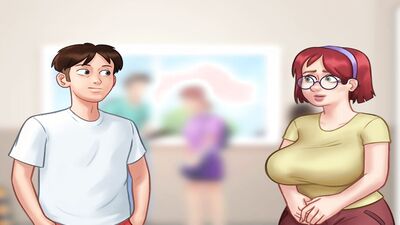 Watch this summertime saga come to life with a toilet stall dick play