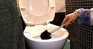 Always when I clean the toilet, that&#039;s when he has to PEE. Always...