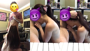 Latina chiquita con culo rico mamando verga rico hasta tragar la leche - Latinos Puercos