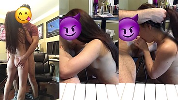 Latina chiquita con culo rico mamando verga rico hasta tragar la leche - Latinos Puercos