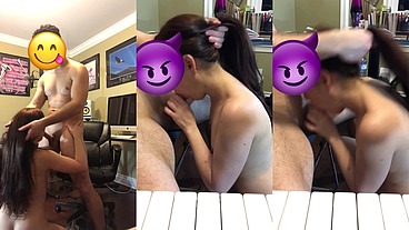 Latina chiquita con culo rico mamando verga rico hasta tragar la leche - Latinos Puercos