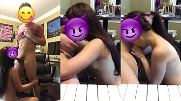 Latina chiquita con culo rico mamando verga rico hasta tragar la leche - Latinos Puercos