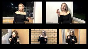 2-6 Lesya is smoking all white Winston cigarettes at home using matches (5 scenes) 4K resolution (iPhone)